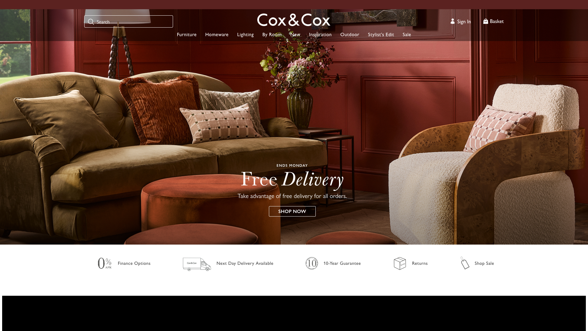 Cox & Cox visual catalog and home furnishings