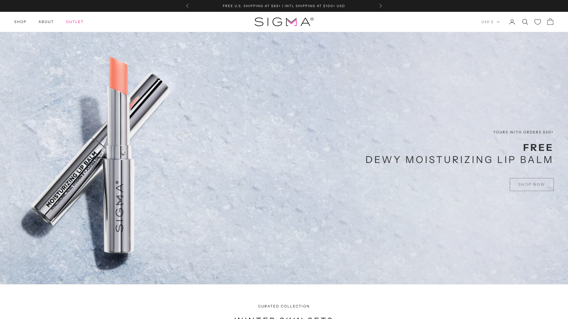 Sigma Beauty product detail & bundles interface